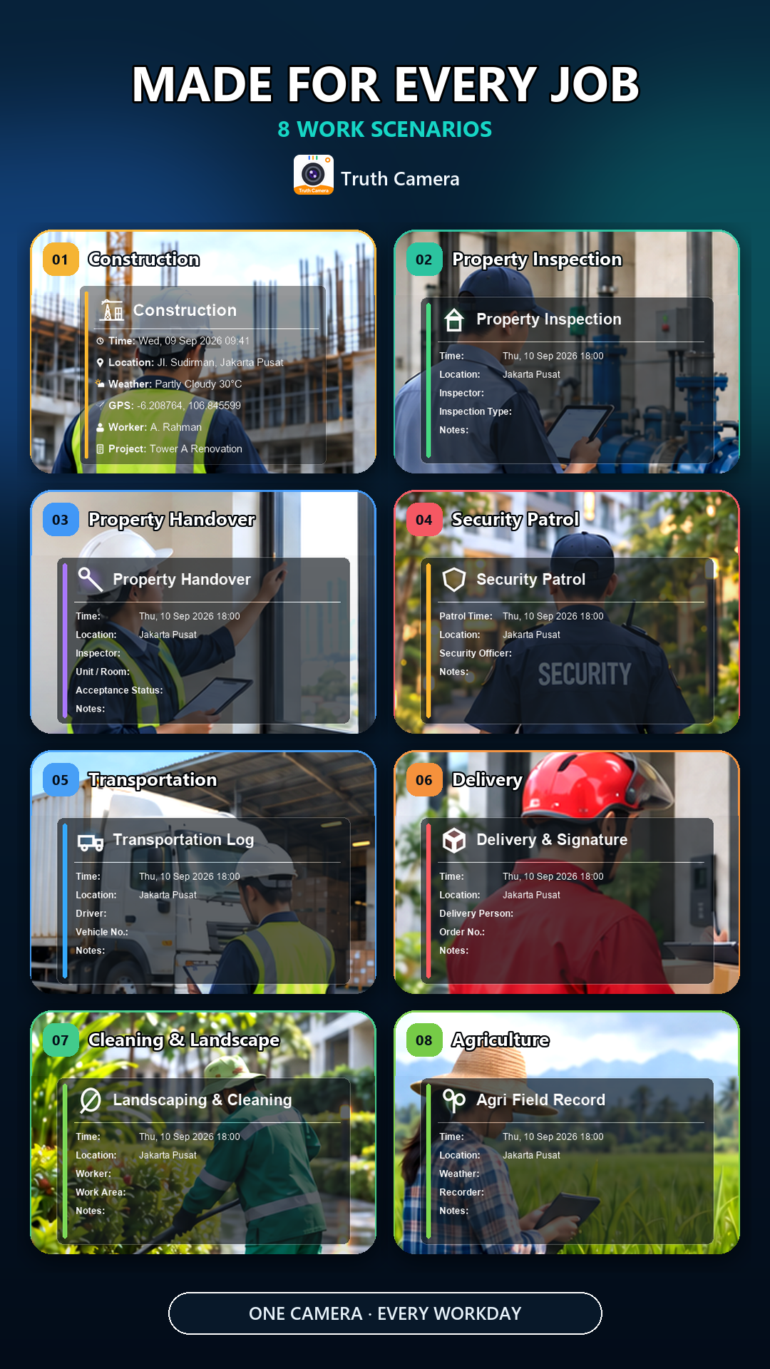 Delapan penggunaan Truth Camera untuk konstruksi, inspeksi, keamanan, pengiriman dan pertanian